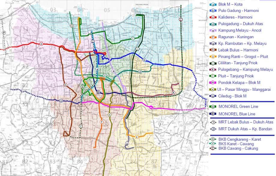 교통정책 대중교통분담률증가정책 : 자카르타대중교통 2020 MASTERPLAN 자카르타의교통현황 01 15 개의 BRT 노선, 2 개의지하철 (MRT) 노선, Green, Blue 의 2 개경전철 (LRT) 노선계획 신규대중교통노선계획을통해대중교통분담률증대목표 출처 : Sustainable