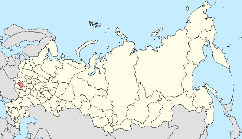 Ⅰ. 종합개관 1. 개관 1.1 위치 그림 1 러시아연방내에서아룔주의위치 동경 36도 04, 북위 52도 58에위치한아룔주 (Орловская область) 는주는모스크바남쪽 330km, 중앙러시아고지에자리잡고있으며, 유럽러시아의남서쪽에위치하고있다.