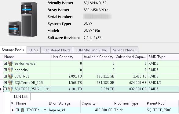 4 장 : 솔루션구축 3. 각 VNXe Hyper-V 데이터저장소가동시에서로다른스토리지프로세서에제공될수있도록각데이터저장소에두개의각기다른 iscsi 서버를사용합니다. 이절차를수행하는동안다음사항에유의하십시오. SQL Server 사용자데이터베이스데이터저장소에대해 3 년동안의증가율을적용한총데이터베이스용량을계산합니다.