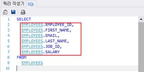 SQLGate for Oracle Developer User Guide 93 5. 표시할테이블열들을선택합니다. [ 쿼리작성기에서테이블열추가하기 ] 6. SQL 탭에서자동생성된쿼리를확인합니다.