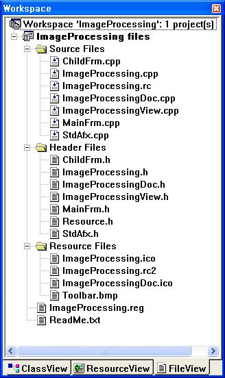 [ 실습하기 3-1] MFC AppWizard[exe] 를이용한 MFC 프로젝트작성 ➊ Workspace : 윈도우탐색기와같은역할.