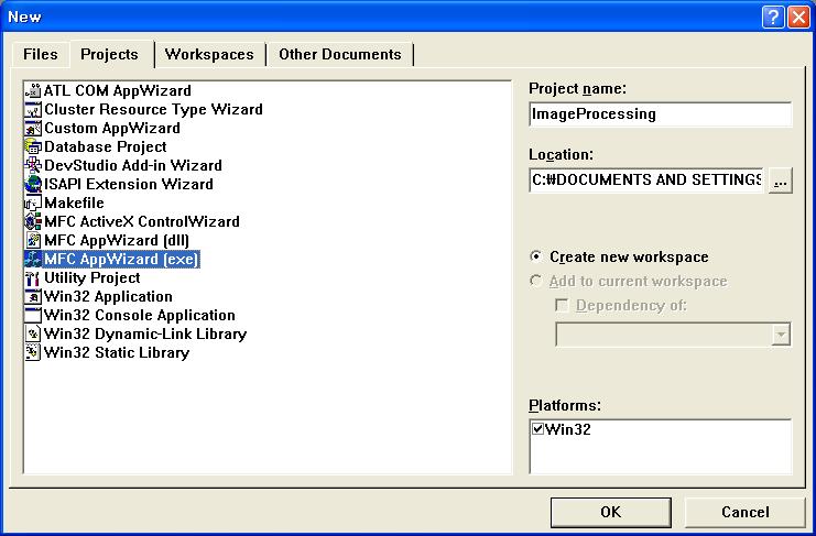 0] 메뉴클릭 Visual C++ 시작화면에서 [File]- [New] 메뉴클릭 2 [New] 대화상자의 [Project]