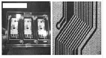 24 부품탑재후 Fig. 7 Ag nano paste로제작된다층기판 module ( 왼쪽 ) 와내부층 ( 오른쪽 ) 4. 결론 금속 nano 입자에의한구조형성은간단한개념때문에하나의만능의것으로여겨지지만해결해야하는과제도아직남아있는상태이다. 품질면에서특히유의해야하는것은막질 ( 膜質 ) 의제어 (control) 의문제이다.