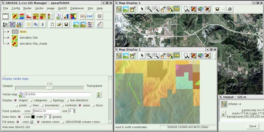 4. Open Source GIS 살펴보기 C 계열 Applications / GRASS