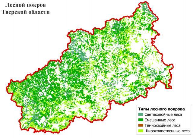 낙엽수림이 159 만헥타르로 18.9% 를차지한다.