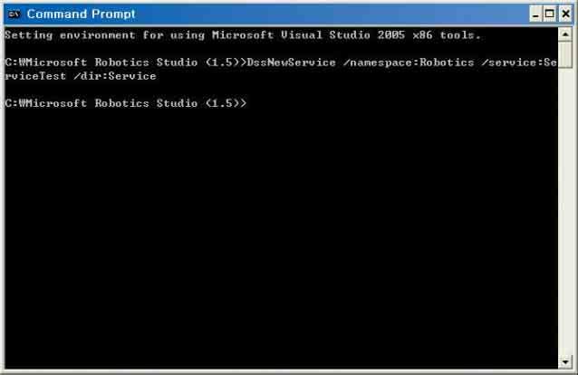 _ MS 로보틱스스튜디오로서비스로봇만들기 2 그림 4. Command Prompt 창에서 DSS 서비스실행 그림 5. Visual Studio 2005 MyRobot 솔루션프로젝트 Command Prompt에 MyRobot.sln를입력하면자동적으로 Visual Studio 2005에서 MyRobot 솔루션프로젝트를불러오는것을그림 5와같이볼수있다.