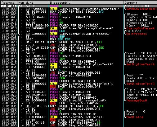 kernel32.getmodulehandlea 00401106 $- FF25 08204000 JMP DWORD PTR DS:[ <&kernel32.lstrlena>] ; kernel32.lstrlena Binary Code Enctyption 바이너리코드를암호화하는방법은간단하다. 소프트웨어의바이너리는 static disassembly 에취약할수있다.