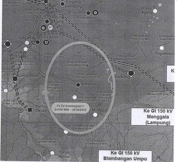 2 Project Sumbagsel 1 Mine-mouth Coal Fired PP (2 150 MW) Scheme Mine-mouth Coal Power Plant Net/Contracted Capacity 2 150MW (+/- 10%) Location South Sumatra