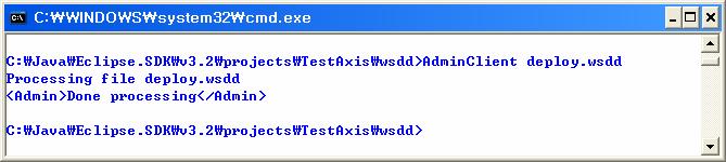 AdminClient 클래스는생성된배포디스크립터를이용하여웹서비스를 Axis 서버에배포하는역할을담당한다. 직접 server-config.wsdd 파일을수정하는것보다 AdminClient 클래스를이용하여배포하기를추천한다. server-config.wsdd 파일의위치는다음과같다. 만약어떠한서비스도배포한적이없다면 server-config.