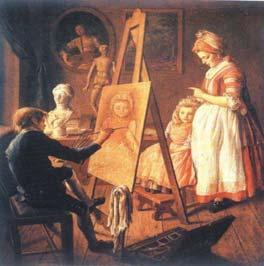 2.1. 풍속의역사 러시아풍속화의맨첫장은저작권논쟁으로시작된다. 역사화와초상화등과같은고급한회화들이한창그려지고있던 1760년대에등장한 «어린화가 (Юный живописец)» 라는그림은처음에는미술아카데미의유명한화가인로센코 (А. Лосенко) 의서명을지니고있었다.