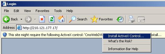 2. WebDVR WebDVR 접속하기 WebDVR 접속하기 1 웹브라우저의주소입력창에접속하고자하는 DVR 의 IP