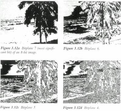 Bit-plane representation of an 8-bit image Bitplane 7(most