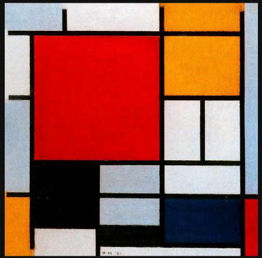 Composition with Large Red Plane, Yellow, Black, Gray and Blue, 1921,