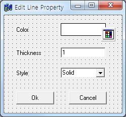 x,P.y); Canvas->Pen->Color=C; Canvas->PolyBezier(pt,3); Canvas->Pen->Color=OC; 29 선속성설정 선의여러가지성질을바꾸기 색상, 굵기, 형태등 Line 메뉴를추가 속성설정대화상자를추가»
