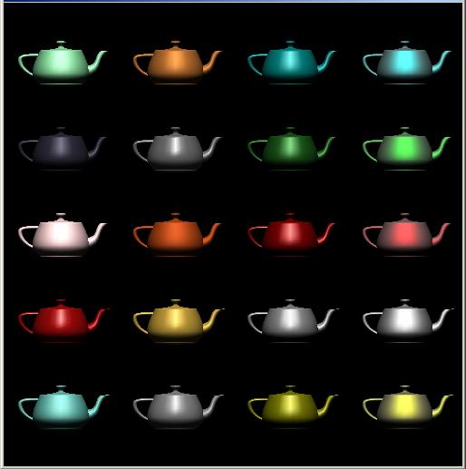 OpenGL Light Sources GL_SPOT_CUTOFF OpenGL Multiple Lights 점적 / 집중광원 (spot light source) 방향지정벡터 (spot light direction) 절단각도 (spot light cutoff) GL_SPOT_DIRECTION 높은계수 (spot light exponent) 를사용하면보다많은