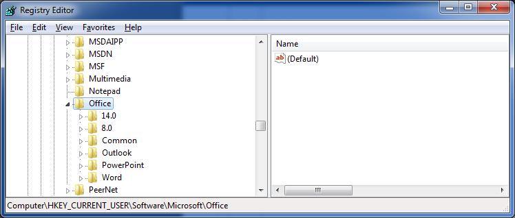 응용프로그램정보 (9/12) MS OFFICE 사용흔적 (http://accessdata.com/downloads/media/microsoft_office_2007-2010_registry_artifactsfinal.