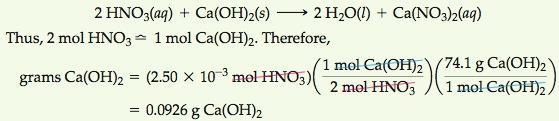 용액의화학량론과화학분석 화학반응식 => 반응물과생성물의비율 => 몰수 => 질량 Ex)