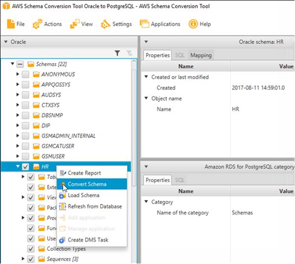 4단계: AWS Schema Conversion Tool(AWS SCT)을 사용하여 Oracle 스키마를 PostgreSQL로