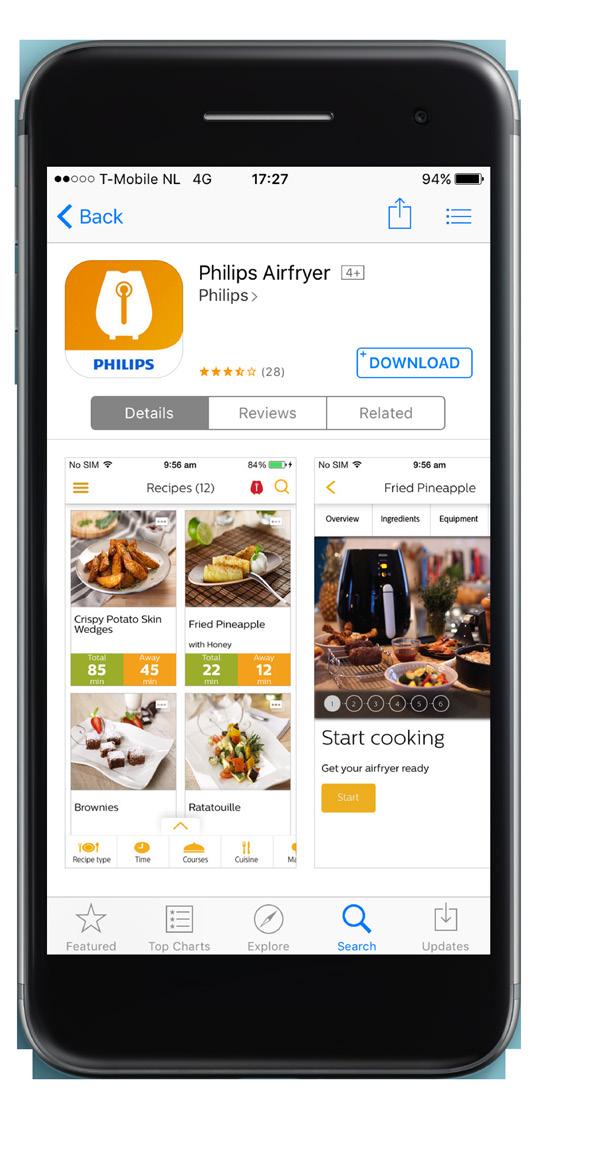 For more details and a wider choice of tasty recipes we recommend you download the Philips Airfryer app.