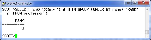 3) RANK 함수 순위출력함수 RANK( 조건값 ) WITHIN GROUP (ORDER BY