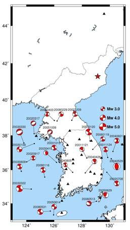 한반도지진의유형 3-2 한국의지진활동 (1) 역사지진 (2 년 1904 년 ) (AD 2 ~ 1904) 역사기록상의유감지진 약 여회 진도 이상 (