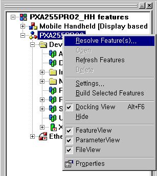 3. 플랫폼생성및빌드 (17) 윈도우의창의이름이 Resolve Feature 인데, Feature View 에서도볼수있다.