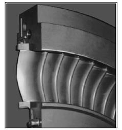 Diaphragms are fitted into the casing and contain the nozzles used to convert the pressure energy contained in the steam into the kinetic energy at each stage of the turbine.