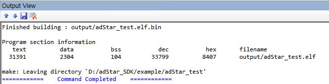 adstar SDK Reference Manual Ver 1.30 11. include 폴더까지추가를했으면 Build 메뉴에서 Build Project 를클릭하거나, F7 을누르면 Project Build 가이루어진다.