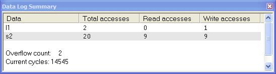 Page 8 3.10 Data Log Summary 윈도우 데이터로그요약윈도우는 C-SPY 드라이버메뉴에서사용할수있습니다. 이윈도우는특정 메모리위치또는영역에접근하는데이터의요약된내용을표시합니다.