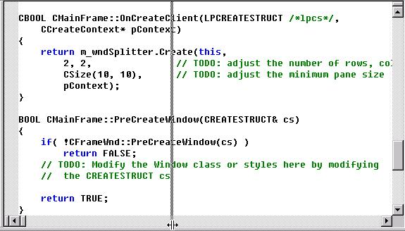 명령라우팅 (Command Routing) 분할윈도우 (Splitter Window) 명령라우팅순서 6 ::DefWindowProc() 5 응용프로그램객체 동적분할윈도우 (Dynamic Splitter Window)
