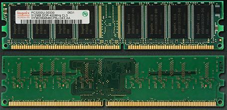 RAM 의종류와규격 (4/11) 예 : DDR1 SDRAM 512MB (PC3200 또는 DDR400) 작동속도 :