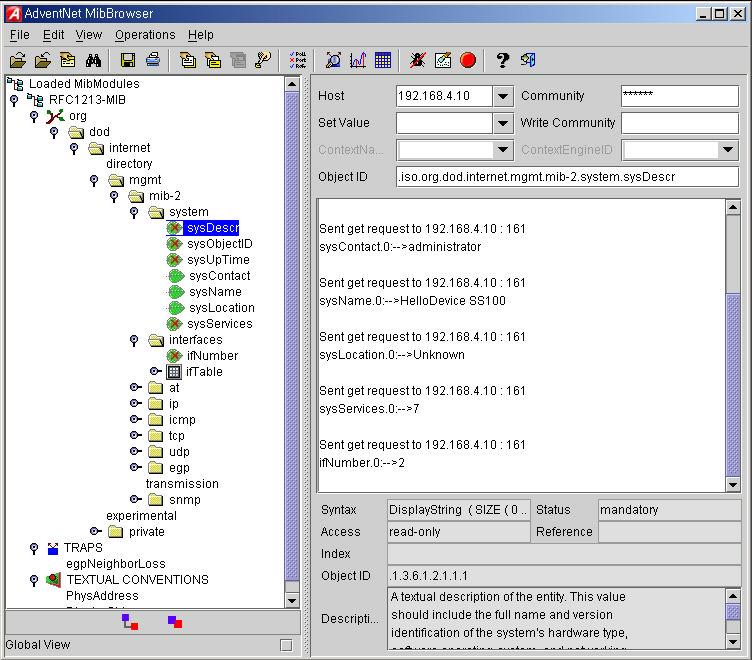 그림 3-3 SNMP 브라우저를사용한 STS 시리즈 SNMP 에이전트의 MIB-II OID 브라우징 (AdventNet MIB 브라우저 ) 3.3. 동적 DNS(Dynamic DNS) 설정 사용자가 STS 시리즈를 DSL 라인에연결하거나 DHCP 설정을사용할경우, 대여시간이경과하면, IP 주소가변경되게됩니다.