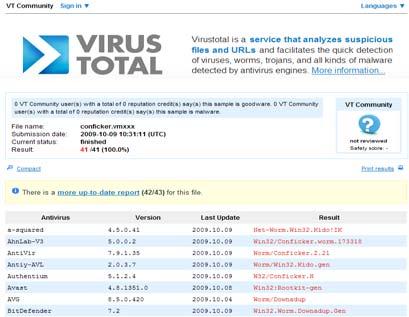 (VirusTotal) 이나 VirScan