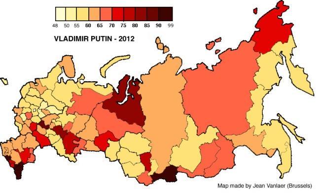 2.4.3 2012 년대통령선거 표 9 2012 러시아대선결과표 18 후보자 득표수 득표율 (%) 1 푸틴 (Путин