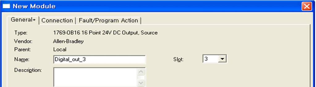 3 General Tap 에서 Name 입력 : Digital_out_3[