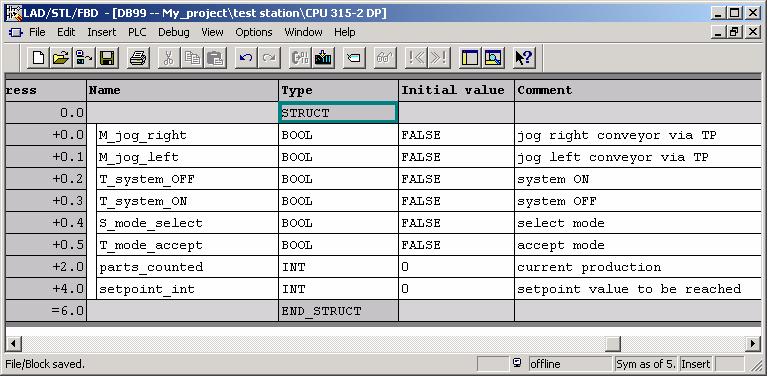 연습문제 1 : HMI 인터페이스로서의 (DB99) 전송인터페이스로서의 File: PRO1_11E.16 과제 절차 이연습문제의목적은터치패널의태그에연결된모든비트메모리를 HMI 인터페이스 DB 99 에선언된데이터로교체시키는것입니다. 현재프로그램의기능은동일합니다. 1. DB 99 을전송인터페이스로생성하십시오.