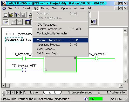 "Module Information" 기능 SIMATIC Manager LAD/STL/FBD 편집기 Module Information File: PRO1_15E.8 개요 Module Information CPU 는프로그램없이빠르게에러를감지하고처리하며제거하도록관련정보를제공해줍니다. 고장탐구에필요한정보를다음메뉴를통해볼수있습니다.