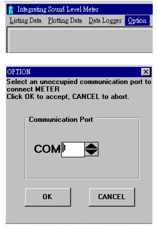 COM PORT가바르게설정되지않으면메인화면에 NO COM 이표시된다.