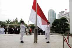 인도네시아국기에는빨간색과흰색이가로3 세로2의비율로구성되어있다.
