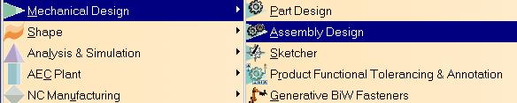 Assembly Design Workbench icon The first time you access the Assembly