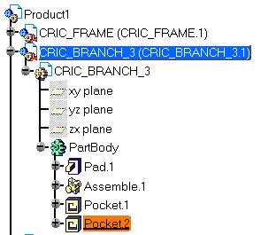 Step 8 : 파라미터편집 (Editing) CRIC_BRANCH_3 에속한 pocket 의직경을수정하는방법을알아본다