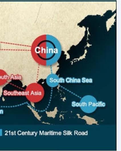 < 그림 2 : 2015 Silk Road Map> 중국은이미일대일로 ( 一帶一路 ) 정책을통해중앙아시아 유럽을연결하는 실크로드경제벨트 와,