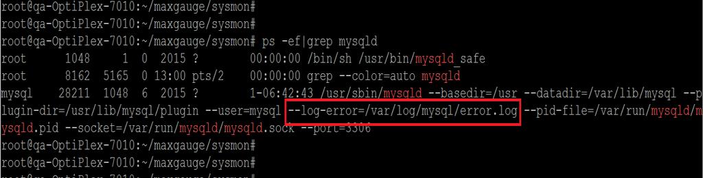 MAXGAUGE FOR MYSQL 설치 Error log / Data directory / Slow query 경로파악 Mysql