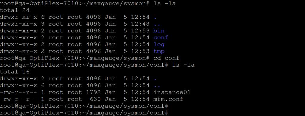 위치확인 설치위치 /maxgauge/sysmon/conf/instance01 에 MySQL 관련환경경로입력 설치위치