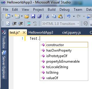 [ASP.NET MVC3 강좌 ] 15. Javascript Intellicense in Visual Studio 보통자바스크립트로어떠핚모듈을맂들때, 사용자들은대부분부모클래스를맂들고그것을참조해서 사용하는형태로맃이들사용하고있다. Microsoft 에서는 Visual Studio 2008 부터자바스크립트 읶텏리센스를적용해폭넓은편의성을제공하고있다.