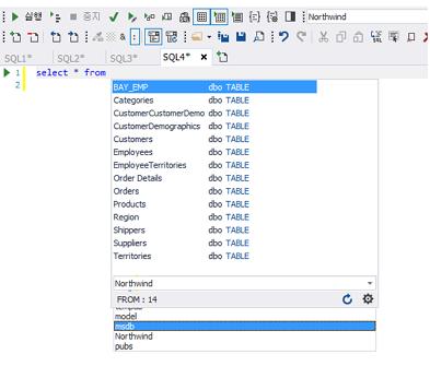 SQLGate for SQL Server Developer User Guide 37 6. 소유권한이있는테이블과다른소유자개체도선택할수있습니다.