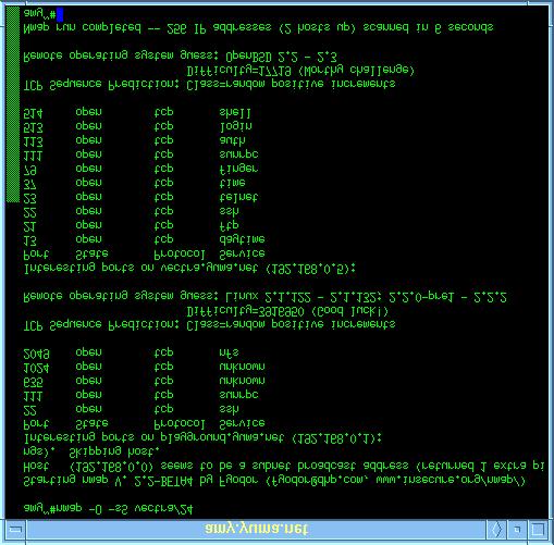 Port nmap, strobe, nc ID exploit Port scan finger,