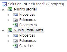 5. 도구기능소개 5.3 프로젝트생성 (2/2) Class Library 프로젝트추가생성 [ 설치폴더 ]/bin/net-2.0/framework/nunit.framework.dll 를 Tutorial.
