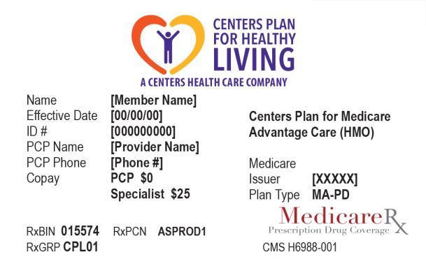 Centers Plan for Medicare Advantage Care (HMO) 의주요보장내용 2017 9 제 1 장. 회원으로서의첫걸음 3 절이외본사로부터받아보실정보들은다음과같습니다. 3.1 과플랜회원카드 - 보호진료와처방된약을받는데사용합니다 본사플랜의회원으로서플랜에포함되는어떤서비스를받을때나네트워크내의약국에서처방약을얻을때반드시회원카드를제시해야만합니다.