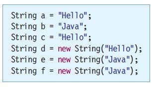 스트링리터럴과 new String() 스트링생성 단순리터럴로생성, String s = "Hello"; JVM이리터럴관리, 응용프로그램내에서공유됨 String